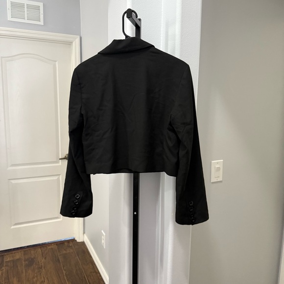 Free People Black Crop Cropped Blazer Jacket Size Small We The Free - Picture 4 of 5